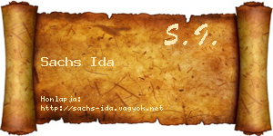 Sachs Ida névjegykártya